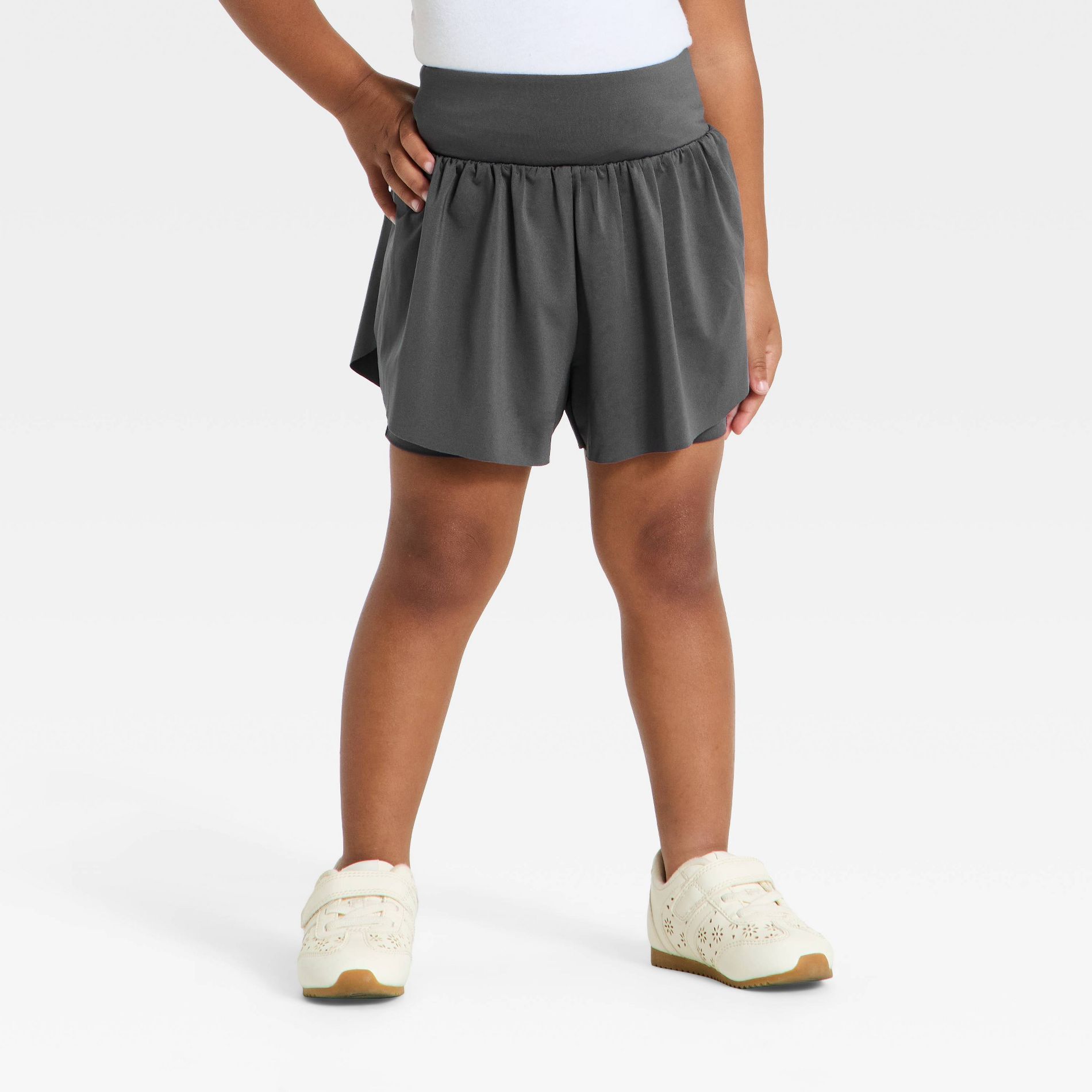Grayson Mini Toddler Girls' 2 in 1 Shorts - Gray