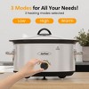 Heynemo Small Slow Cooker 4QT, Mini Food Warmer with 3 Heating Settings, Removable Ceramic Pot, Dishwasher Safe Glass Lid, Stainless Steel - 4 of 4
