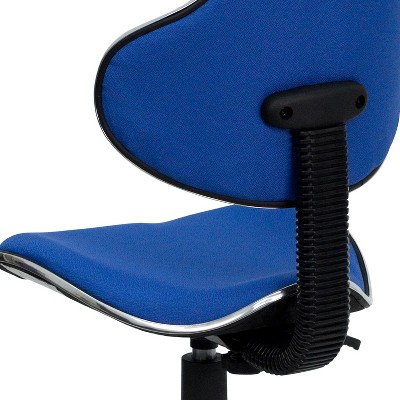 ErgoSwivel Blue Polyester Low-Back Task Chair