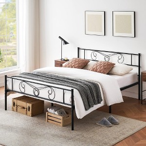Bed Frame Platform with Headboard and Footboard, Mattress Foundation and No Box Spring Needed, Noise-Proof, Simple Assembly - 1 of 4
