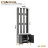 3-In-1 Particle Board Hall Tree Entryway With Bench,Coat Rack With 8 Gold Hooks And Adjustable Shoe Storage,For Hallways,Living Room-Cuddlewood - 4 of 4
