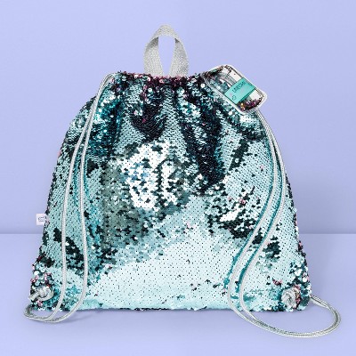 drawstring sequin backpack
