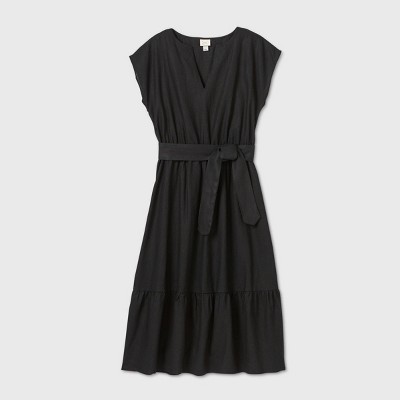 short black linen dress