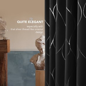 Deconovo Silver Line Blackout Curtain Panel Pair Multi Size 2 Panels - 1 of 4