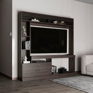 71.1" FSC Certified Manufactured Wood Entertainment Center with 2 Doors and 7 Shelves for TVs up to 65" for Living Room - 1 of 4