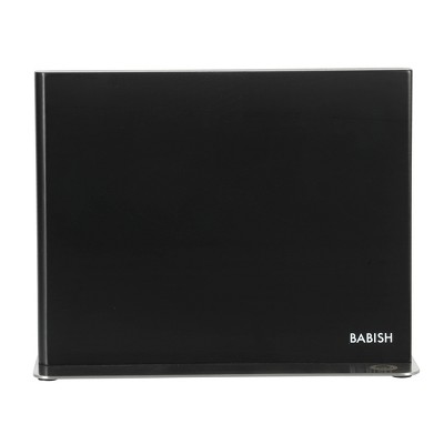 Babish Black Ashwood Magnetic Knife Block with Stainless Steel Base