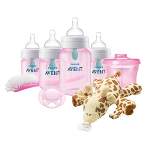 Philips Avent Anti-Colic Baby Bottle with AirFree Vent Newborn Gift Set with Snuggle - Pink - 8pc