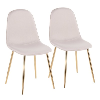 Set of 2 Pebble Contemporary Dining Chairs Gold/Beige - LumiSource