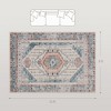 Vintage Area Rug, Machine Washable Non-Slip Floor Carpet for Living Room, Bedroom, Dining Room, Brown and Blue - 3 of 4