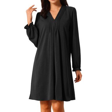 green emerald velvet dress Black Flowy Midi Dress main image 1