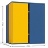 Storage Cabinet Modern Coffee Bar Cabinet with 3 Adjustable Shelves Yellow & Blue - 4 of 4