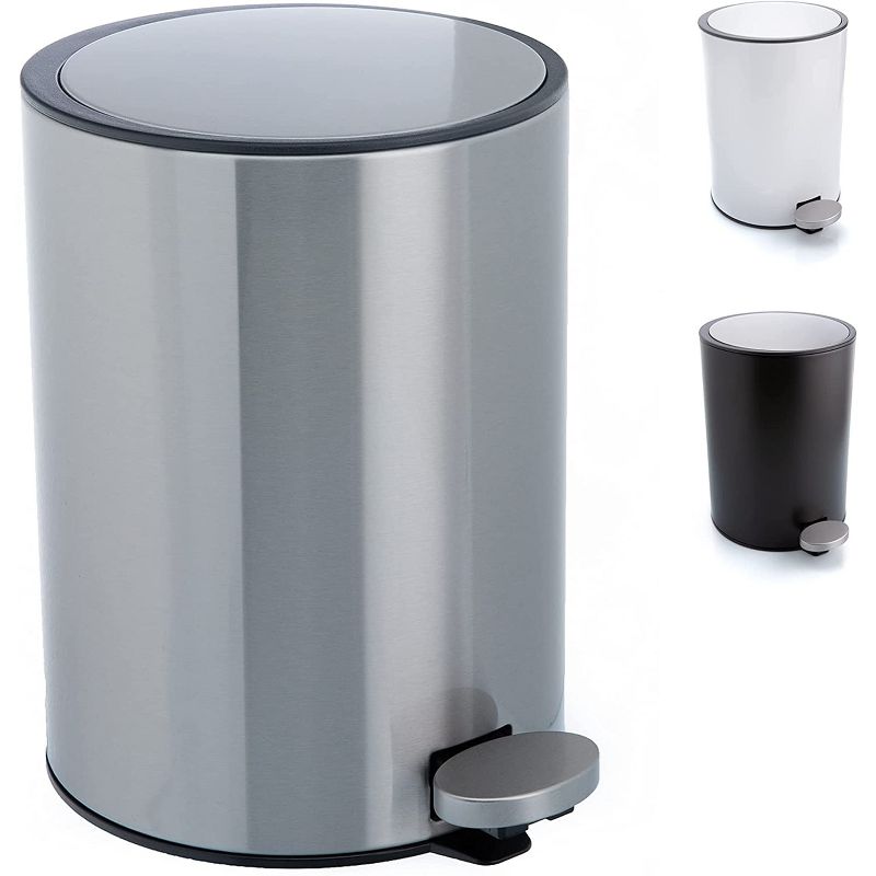 Bamodi 3L Stainless Steel Bathroom Wastebasket with Removable Inner Bucket & Lid, 3 of 7