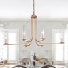 LNC Ellan 6-Light 36" Modern Candle Oversized Chandelier,Matte Gold and Cear Glass - 2 of 4