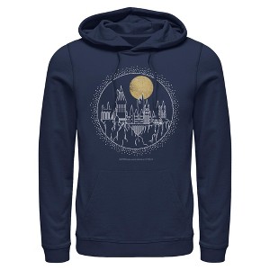 Men's Harry Potter Hogwarts Line Art Moonrise Pull Over Hoodie - 1 of 4
