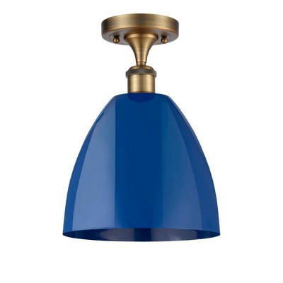 Plymouth Dome - 1 Light Semi-Flush Mount In Industrial Style-12.88 Inches Tall and 9 Inches Wide