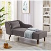 PAGED Modern Velvet Accent Lounge Chair with Pillow & Gold Decor,Upholstered Chaise Sleeper Chair for Living Room,Bedroom - 2 of 4