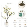 Artificial Magnolia Tree, Faux Flower Plant In Pot with Realistic Leaves & Flowers, Fake Real Touch Blooming Floral Plant For Home Office Decor - 2 of 4