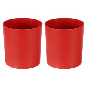 Unique Bargains Plastic Lightweight Modern Design Plant Pot Round 2 Pcs - 1 of 4