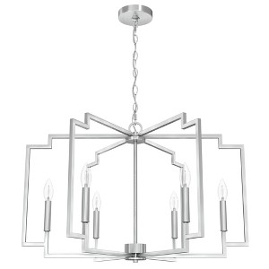 Zoanne 30.25" 6-Light Chandelier Brushed Nickel Ceiling Light - Stunning Geometric Fixture for Indoor Spaces - 1 of 1