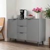 VANIRROR 47.2" Sideboard Buffet Cabinet – Wood Coffee Bar with 3 Drawers, 2 Doors & Ample Storage – Gray Kitchen Cabinet and Buffet Cupboard - 2 of 3
