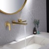BWE Two-Handle Wall Mounted Bathroom Faucet in Brushed Gold - 3 of 4