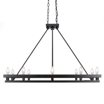 Toltec Lighting Belmont 10 - Light Island Pendant Light in  Matte Black