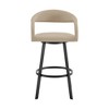 Armen Living 26" Ramona Iron and Faux Leather Swivel Counter Height Barstool - 3 of 4