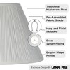 Springcrest 6 1/2" Top x 15" Bottom x 10 1/2" High x 11" Slant Lamp Shade Replacement Medium White Empire Traditional Linen Pleated Spider Harp Finial - 3 of 4