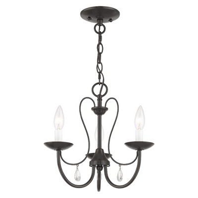 Mirabella English Bronze 3-Light Crystal Chandelier