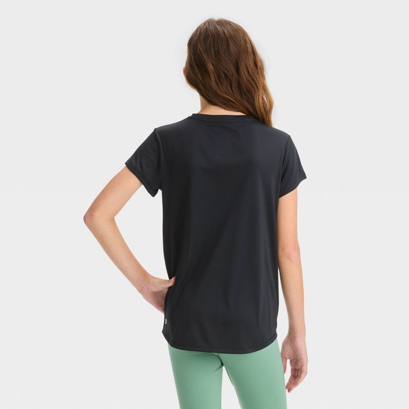 Girls&#39; Short Sleeve Graphic T-Shirt - All In Motion™ Black, 4 of 5