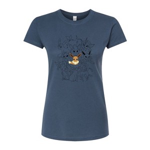 Women's - Pokémon - Eevee Group Fitted Graphic T-Shirt - 1 of 3