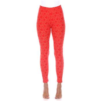 Women's Plus Size Super-stretch Solid Leggings Red One Size Fits