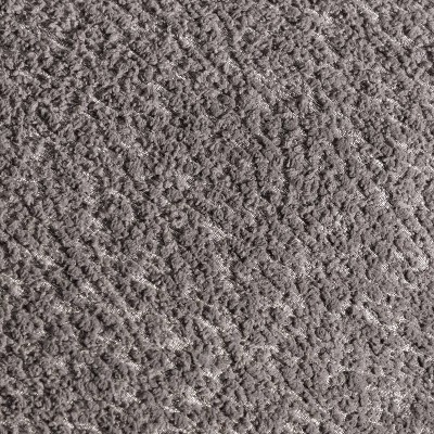 Charcoal Gray Boucle Fabric Curved Loveseat with Wooden Legs