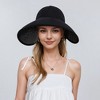 Anna-Kaci Womens Roll Up Straw Sun Visor Wide Brim Bow Detail Adjustable UV Protection Packable Hat - 4 of 4