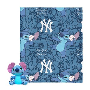 MLB Strike Stitch Hugger Pillow & Silk Touch Throw Blanket Set 40x50 Inches - 1 of 4