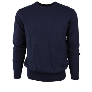 Solid Crew Neck Cotton Sweater for Men from Size S to 4XL - 1 of 3