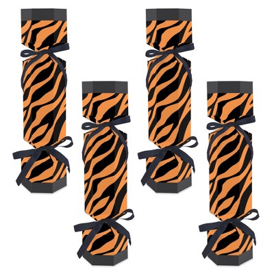 Big Dot of Happiness Tiger Print - No Snap Jungle Party Table Favors - DIY Cracker Boxes - Set of 12
