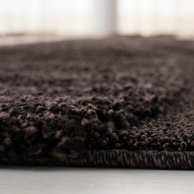 Florida Shag Dark Brown and Beige 4' x 6' Area Rug
