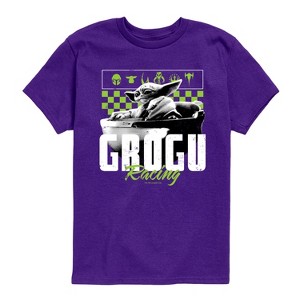 Boys' - The Mandalorian - Grogu Racing Jersey Short Sleeve Graphic T-Shirt - 1 of 3