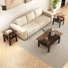 KWPZQEB Set of 2 Modern Tempered Glass Tea Table with Metal Frame and Storage Shelves, Modern Coffee Table, End Table for Living Room, Balcony - 2 of 4