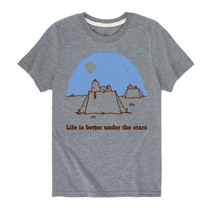 Boys' - Peanuts - Life Is Better Under The Stars Short Sleeve Graphic T-Shirt - 1 of 4