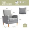 Faux-Shearling Accent Chair with Pillow, Modern Comfy Armchair with Ergonomic Backrest and Padded Armrests - 4 of 4