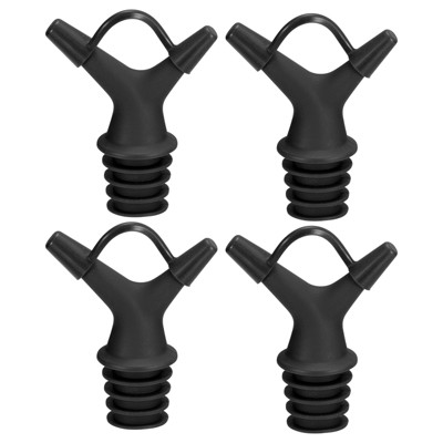Unique Bargains Reusable Silicone Olive Oil Vinegar Fit Most Bottles Wine Pourers 4 Pcs