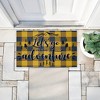 Stupell Industries Let's Go Adventure Yellow Plaid Printed Outdoor Door Mat, design by Angela Nickeas, 18"x30" - 4 of 4