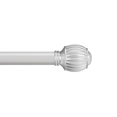 Hastings Home Curtain Rod, Silver with Cone Finials - image 1 of 4