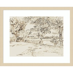 Amanti Art Vincent Van Gogh's Landscape at Arles 1888 by The Art Institute of Chicago Wood Framed Wall Art - 1 of 4