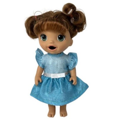 Doll Clothes Superstore Blue Sparkle Dress Fits 12 Inch Baby Alive And Little Baby Dolls