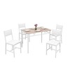 VECELO 5-Piece Kitchen Table and Chairs Set for 4, Dining Table Set with Upholstered Chairs for Small Spaces, Natural Wood Color - 2 of 4