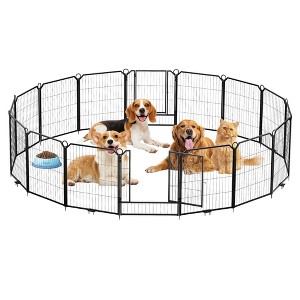 Dog Playpen with Door for Yard, Dog Pen Indoor Heavy Duty Puppy Exercise Pen - 1 of 4