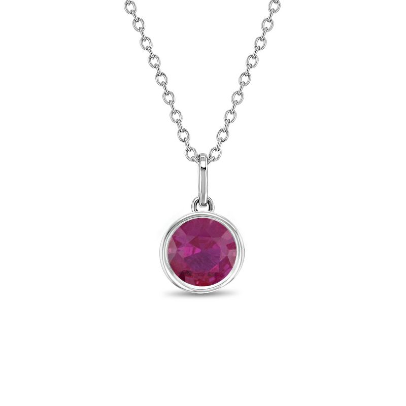 Girls' Birthstone Cubic Zirconia Sterling Silver Necklace - In Season Jewelry, 1 of 8